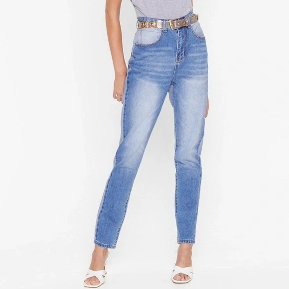 Nasty Gal Two Sides to Every Story Mom Jeans - Picture 1 of 8